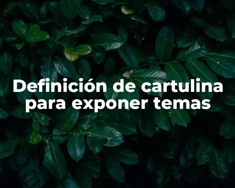 Definición de cartulina para exponer temas