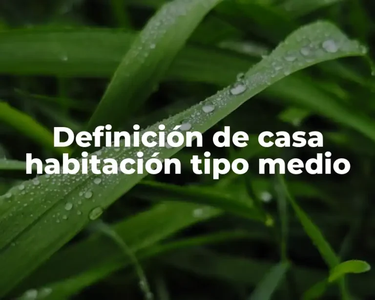 Definición de casa habitación tipo medio