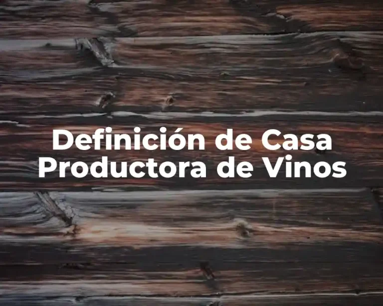 Definición de Casa Productora de Vinos