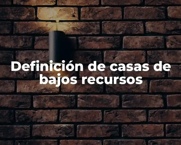 Definición de casas de bajos recursos