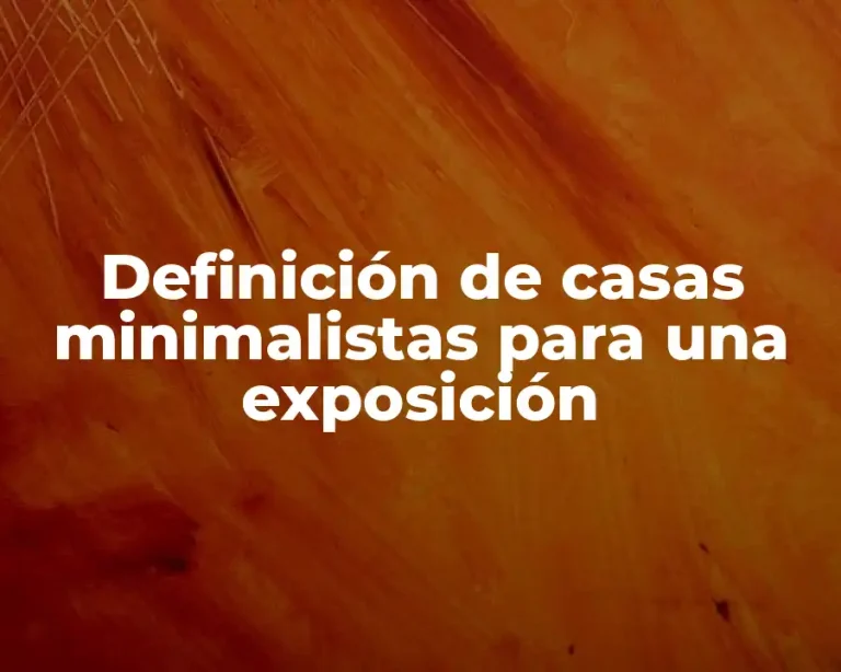 Definición de casas minimalistas para una exposición