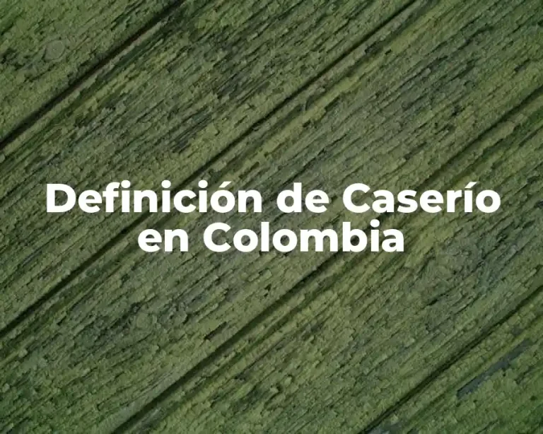 Definición de Caserío en Colombia