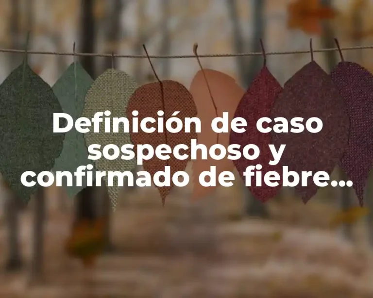 Definición de caso sospechoso y confirmado de fiebre tifoidea