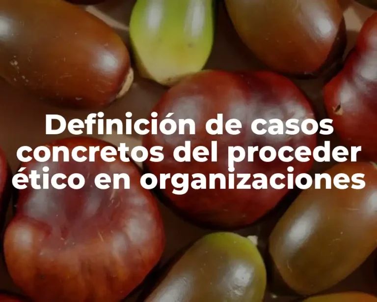 Definición de casos concretos del proceder ético en organizaciones