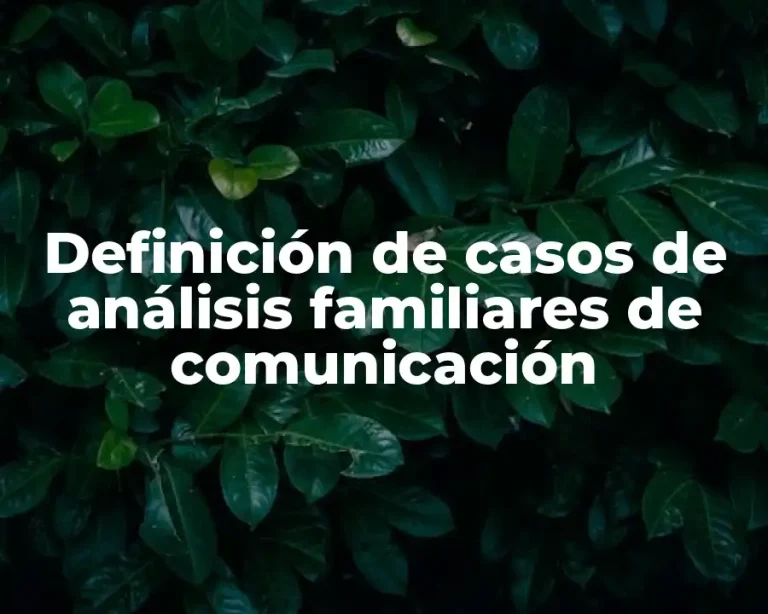 Definición de casos de análisis familiares de comunicación