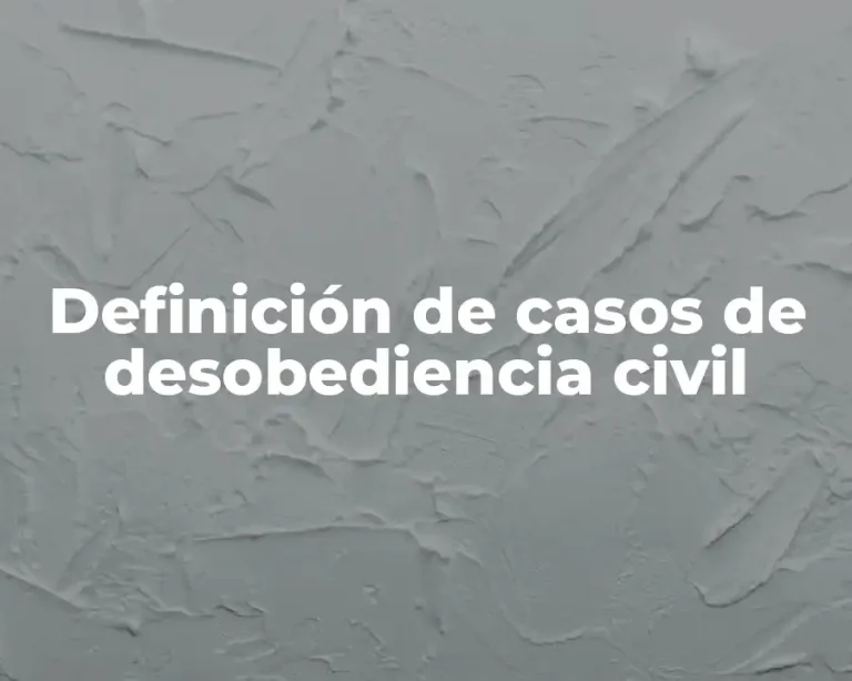 Definición de casos de desobediencia civil
