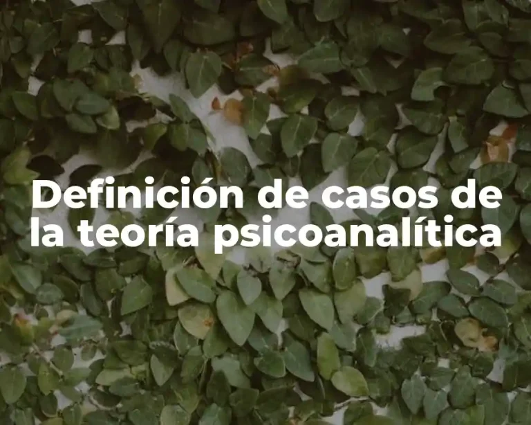 Definición de casos de la teoría psicoanalítica