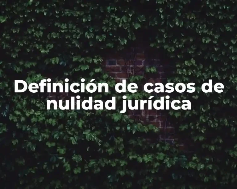 Definición de casos de nulidad jurídica