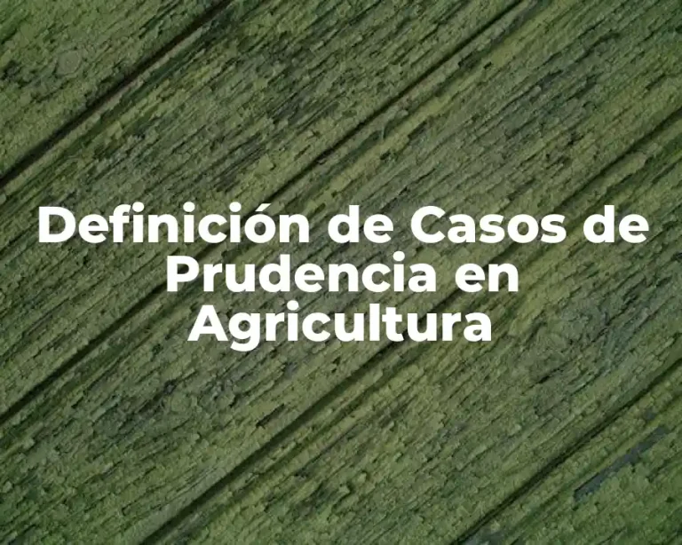 Definición de Casos de Prudencia en Agricultura