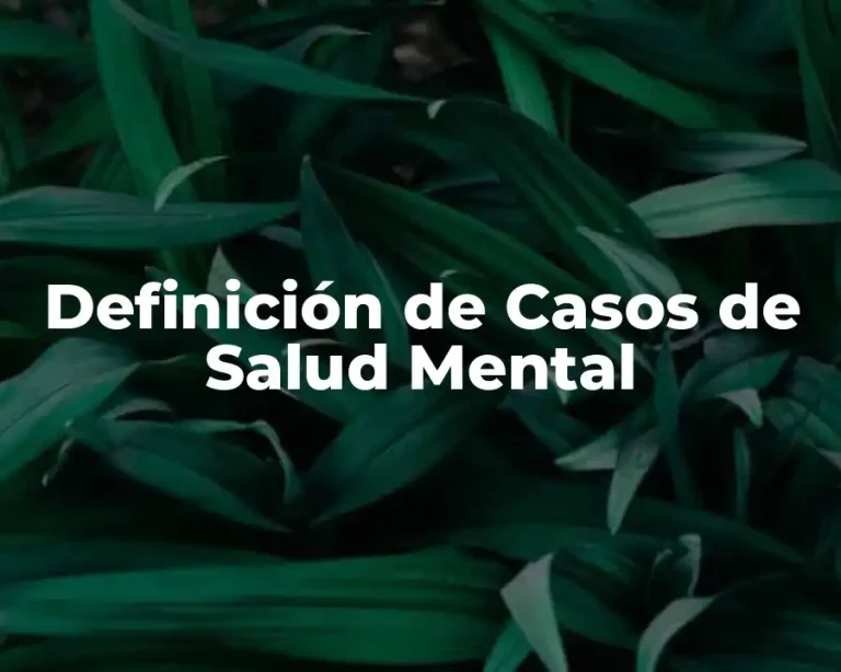 Definición de Casos de Salud Mental