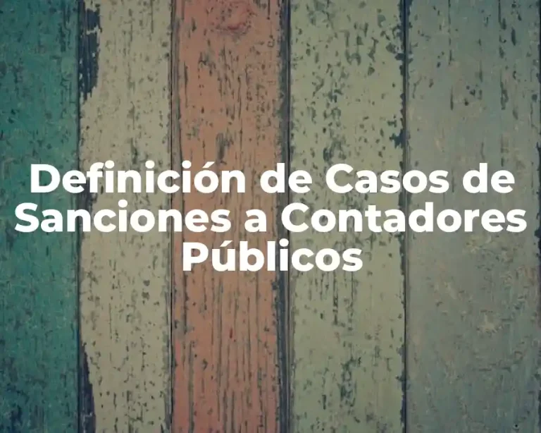 Definición de Casos de Sanciones a Contadores Públicos