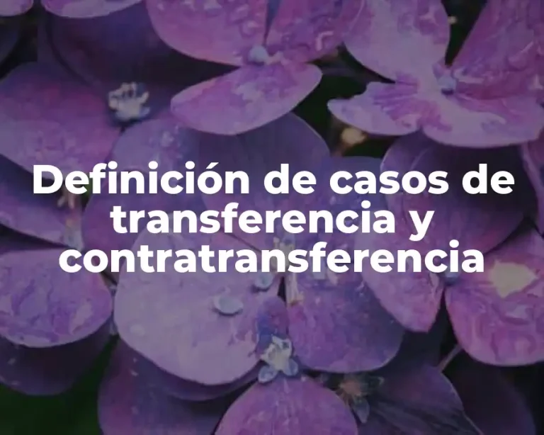 Definición de casos de transferencia y contratransferencia