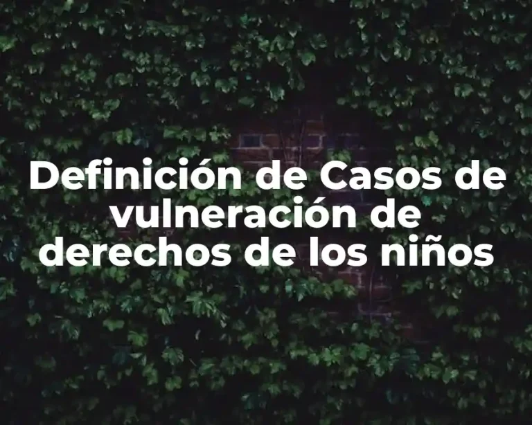 Definición de Casos de vulneración de derechos de los niños