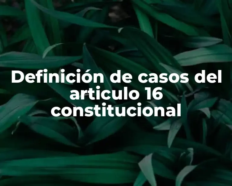 Definición de casos del articulo 16 constitucional
