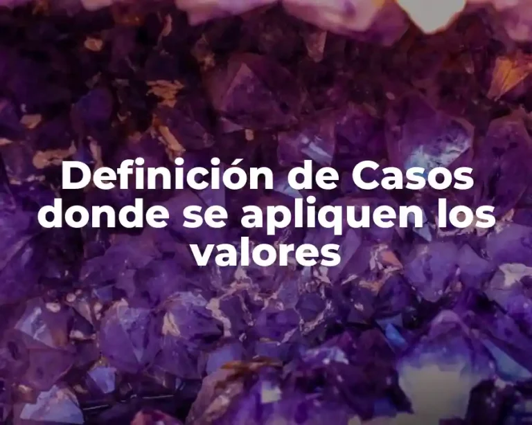 Definición de Casos donde se apliquen los valores