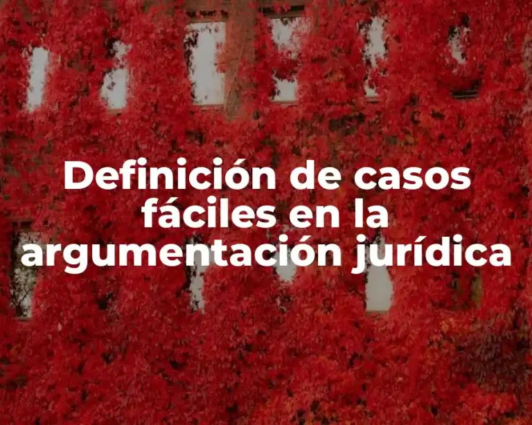 Definición de casos fáciles en la argumentación jurídica