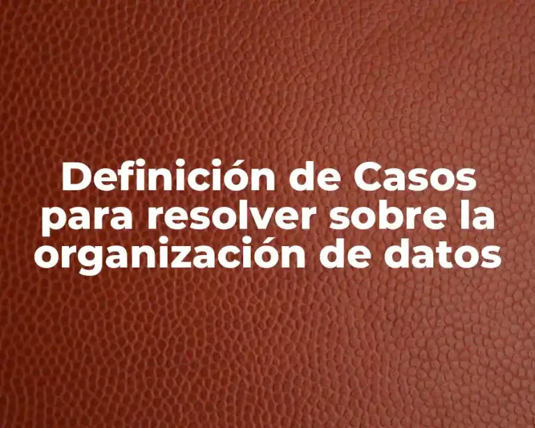 Definición de Casos para resolver sobre la organización de datos