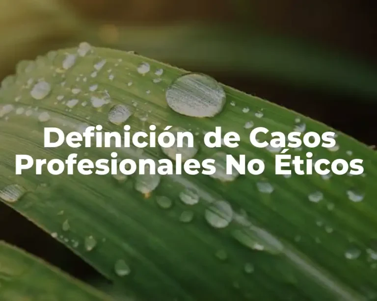 Definición de Casos Profesionales No Éticos