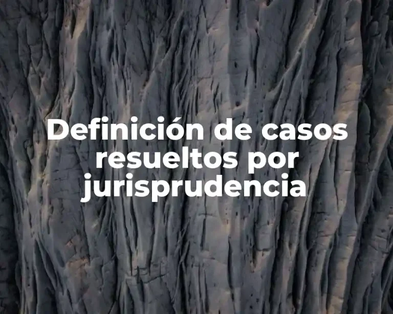 Definición de casos resueltos por jurisprudencia