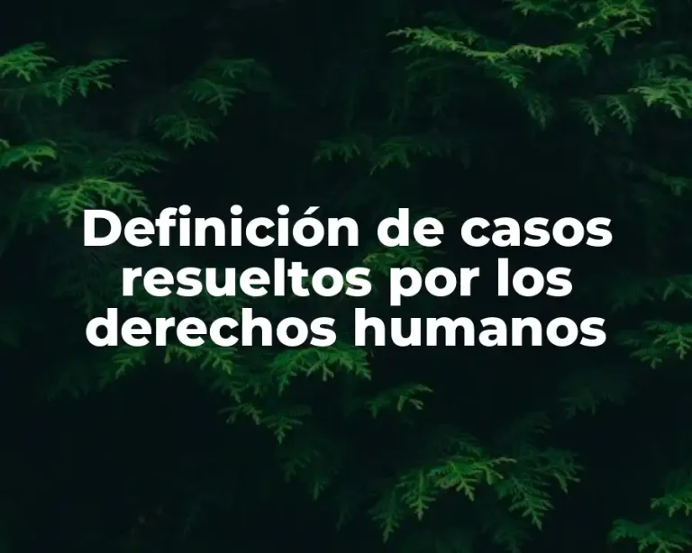 Definición de casos resueltos por los derechos humanos