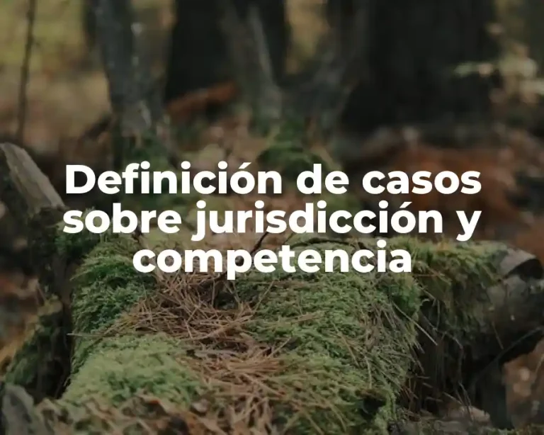 Definición de casos sobre jurisdicción y competencia