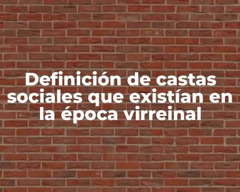 Definición de castas sociales que existían en la época virreinal