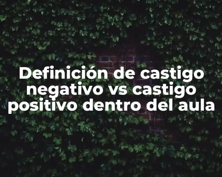 Definición de castigo negativo vs castigo positivo dentro del aula