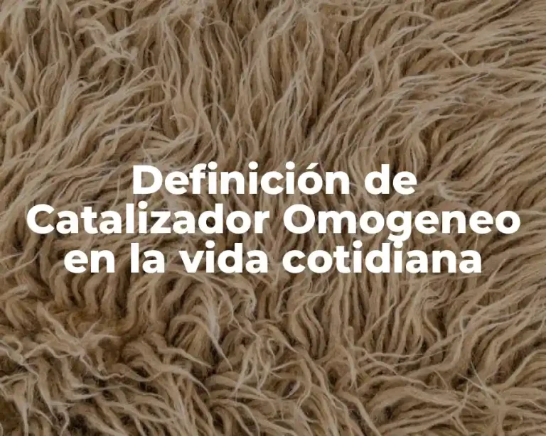 Definición de Catalizador Omogeneo en la vida cotidiana