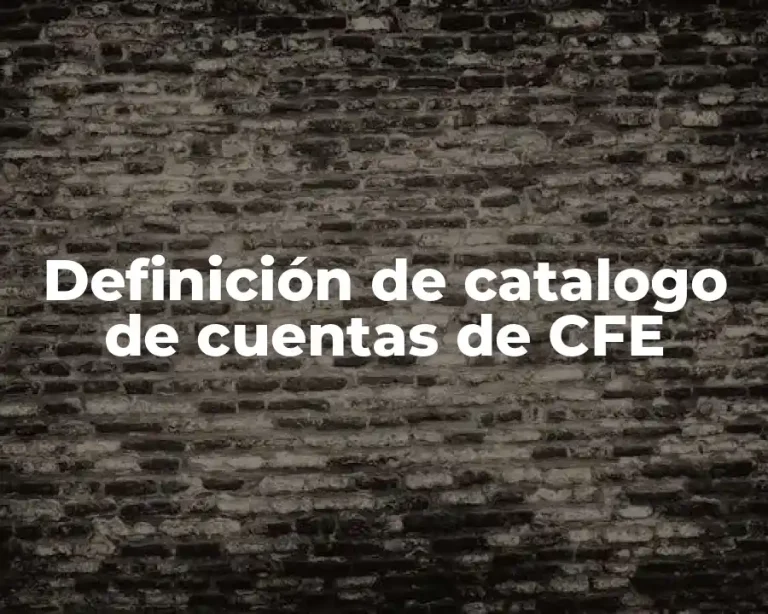 Definición de catalogo de cuentas de CFE