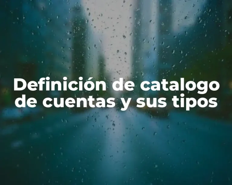 Definición de catalogo de cuentas y sus tipos