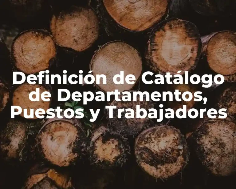Definición de Catálogo de Departamentos, Puestos y Trabajadores