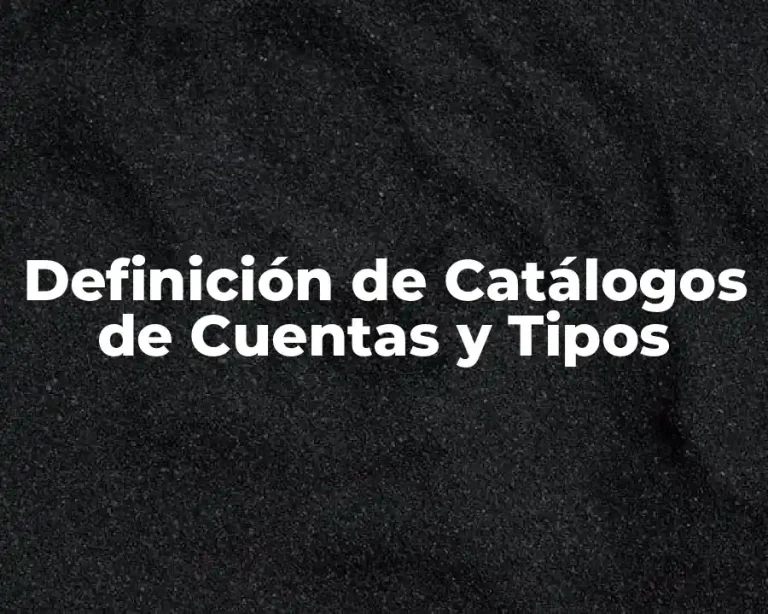 Definición de Catálogos de Cuentas y Tipos