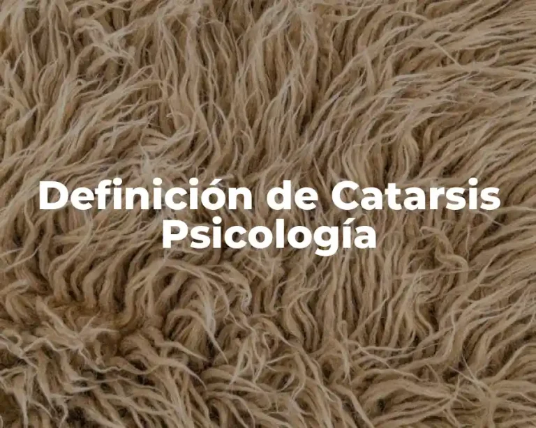 Definición de Catarsis Psicología