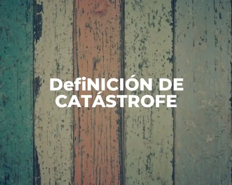 DefiNICIÓN DE CATÁSTROFE