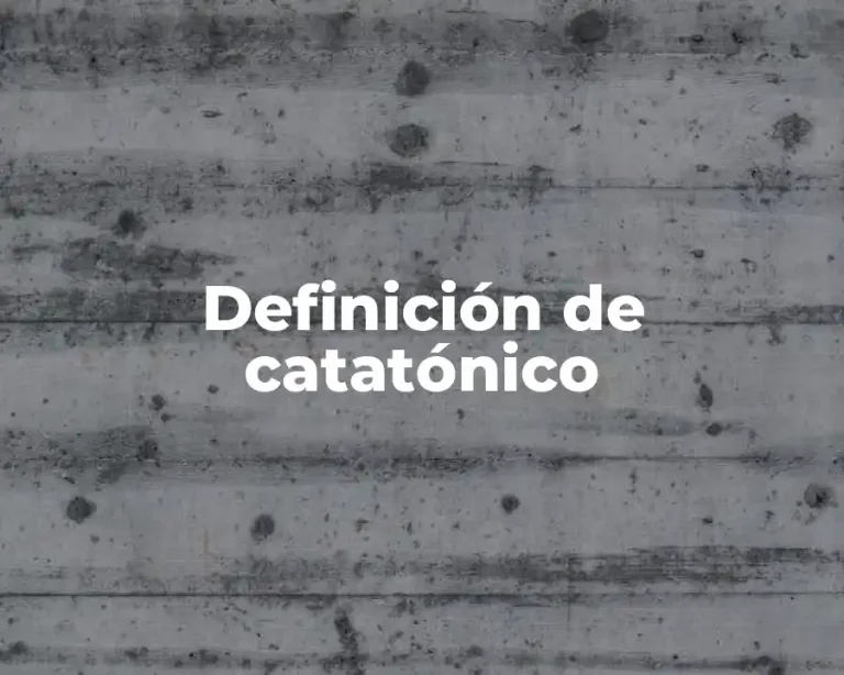 Definición de catatónico