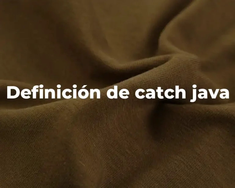 Definición de catch java