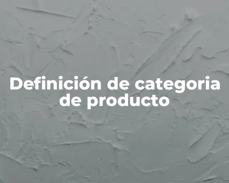 Definición de categoria de producto