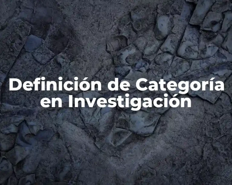 Definición de Categoría en Investigación