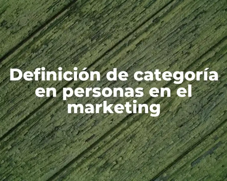 Definición de categoría en personas en el marketing