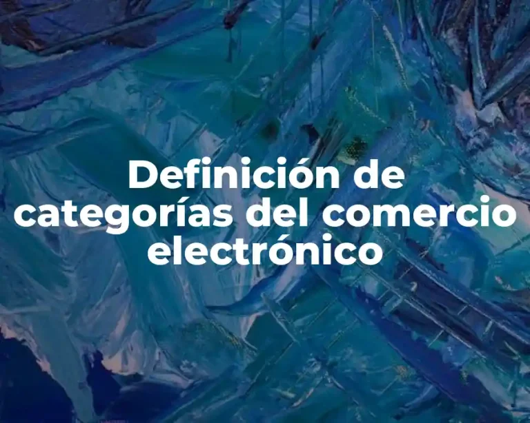 Definición de categorías del comercio electrónico