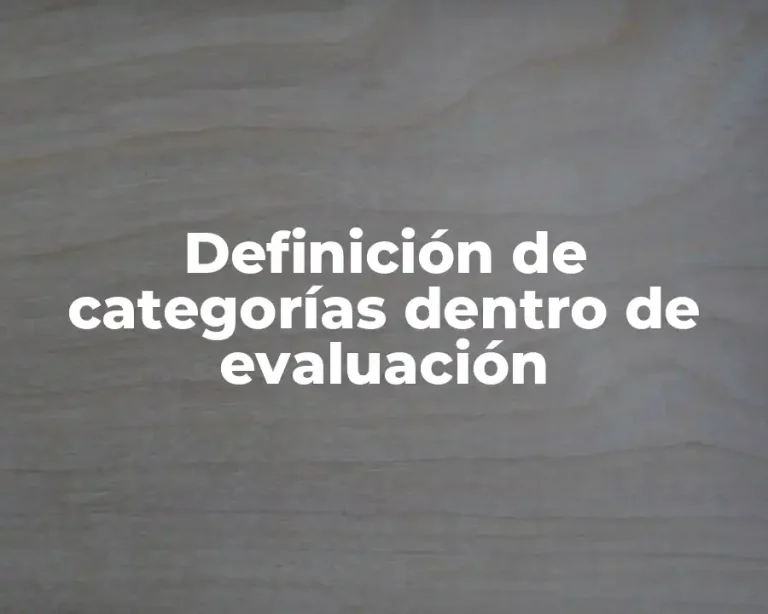 Definición de categorías dentro de evaluación