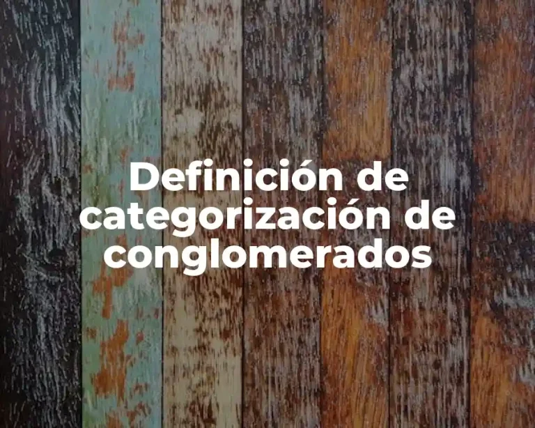Definición de categorización de conglomerados