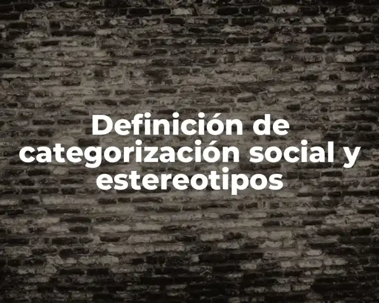 Definición de categorización social y estereotipos