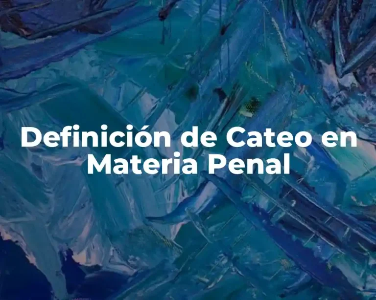 Definición de Cateo en Materia Penal