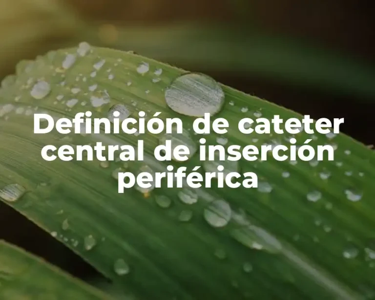 Definición de cateter central de inserción periférica
