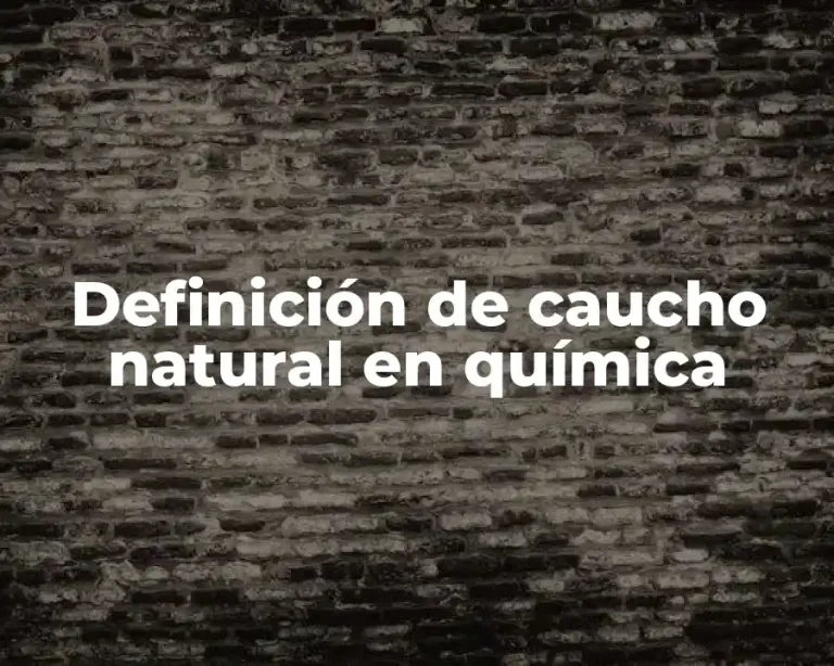 Definición de caucho natural en química