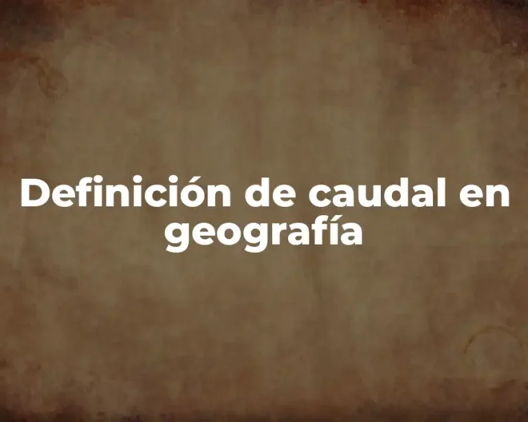 Definición de caudal en geografía