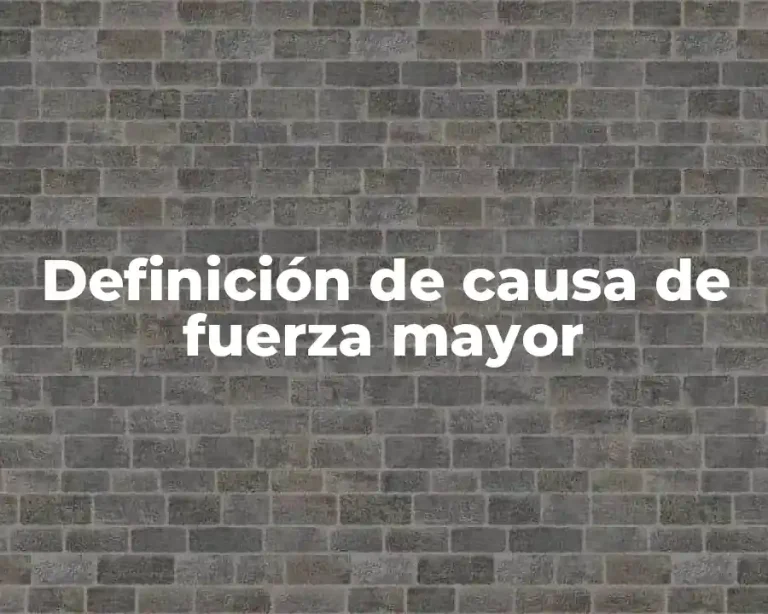 Definición de causa de fuerza mayor