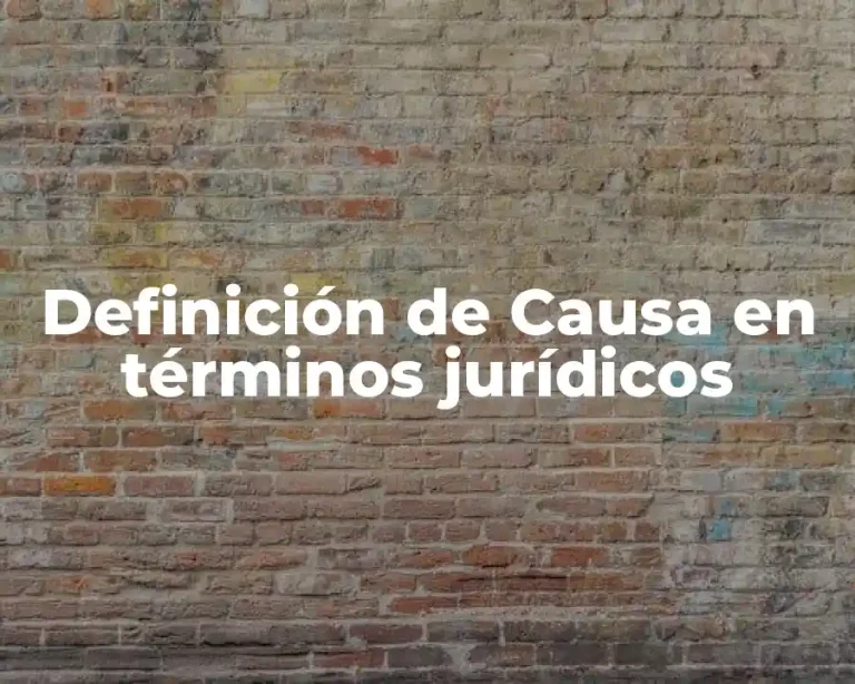Definición de Causa en términos jurídicos