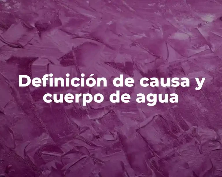 Definición de causa y cuerpo de agua